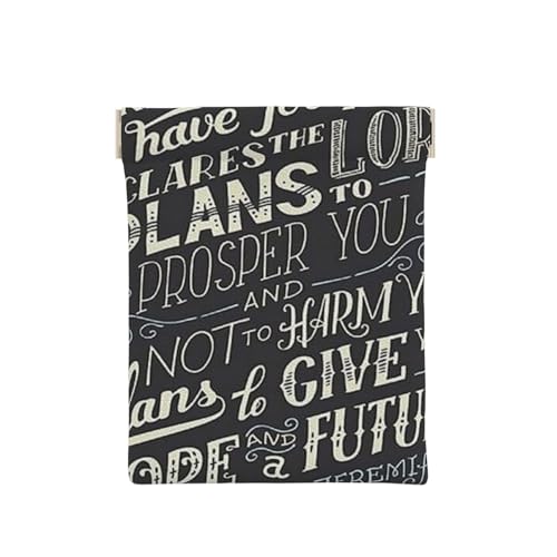 GSGCSBYMLG I Know The Plans Have You Declares Lord Bedruckte tragbare Münztasche Leder Schleuder Münzbörse, weiß, Einheitsgröße, Klassisch von GSGCSBYMLG