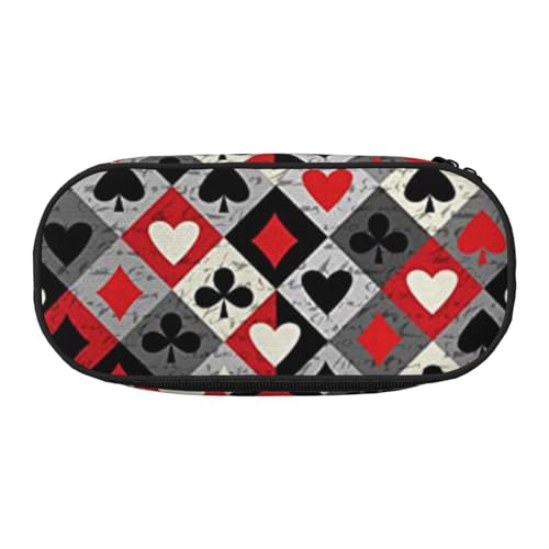 GSGCSBYMLG Kariertes Rhombus-Muster, bedrucktes Federmäppchen, Federmäppchen, tragbares Schreibwarenetui, Schwarz , Einheitsgröße, Münztasche von GSGCSBYMLG