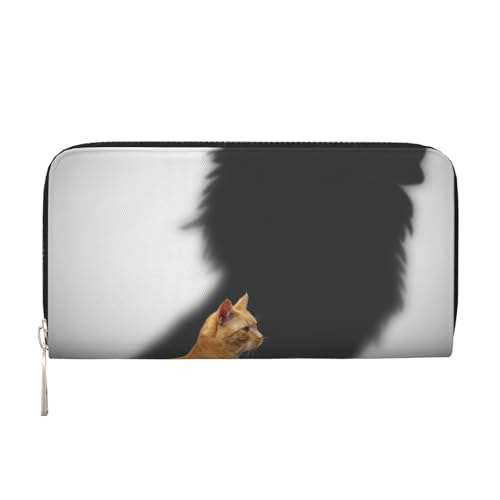 GSGCSBYMLG Katze mit Löwen-Schatten-Druck, Leder-Handgeldbörse, Herren, Damen, Reißverschluss, Clutch, Kartenhalter, Schwarz , Einheitsgröße GSGCSBYMLG Katze mit Löwen-Schatten-Druck, Leder-Handgeldbörse, Herren, Damen, Reißverschluss, Clutch, Kartenhalter, Schwarz , Einheitsgröße von GSGCSBYMLG