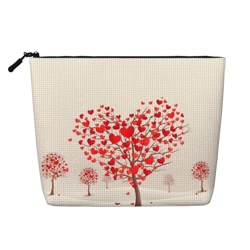 GSGCSBYMLG Kosmetiktasche aus künstlichem Hanf in Herzform, bedruckt, Reise-Kulturbeutel, Organizer-Tasche, Schwarz , Einheitsgröße von GSGCSBYMLG