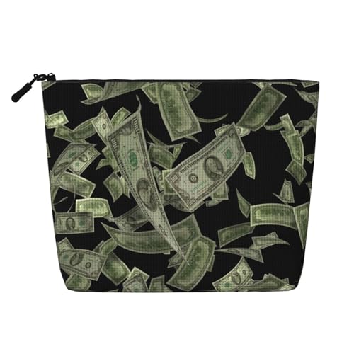 GSGCSBYMLG Kosmetiktasche mit Dollarzeichen-Gelddruck, künstlicher Hanf, Reise-Kulturbeutel, Organizer-Tasche, Schwarz , Einheitsgröße von GSGCSBYMLG