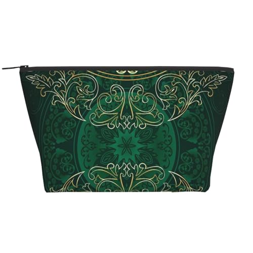 GSGCSBYMLG Kulturbeutel im Mandala-Stil, florale Kreise, antiker Wirbel, bedruckt, tägliche Aufbewahrungstasche, Reise-Organizer-Tasche mit Reißverschluss, tragbare Kulturbeutel, Schwarz , GSGCSBYMLG Kulturbeutel im Mandala-Stil, florale Kreise, antiker Wirbel, bedruckt, tägliche Aufbewahrungstasche, Reise-Organizer-Tasche mit Reißverschluss, tragbare Kulturbeutel, Schwarz , von GSGCSBYMLG