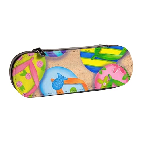 GSGCSBYMLG Lustige Flip-Flops, Hausschuhe, Kunst-Sandalen, bedrucktes Leder-Federmäppchen, Schreibwarentasche von GSGCSBYMLG