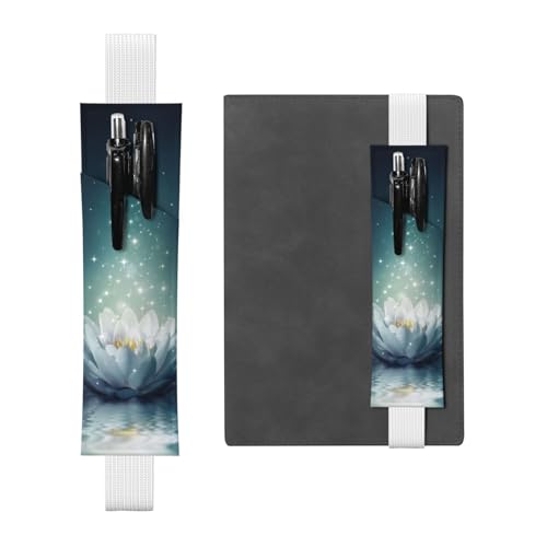 GSGCSBYMLG Magic Lotus Stifteetui aus Leder mit Blumenmuster, weiß, Einheitsgröße, Münztasche von GSGCSBYMLG