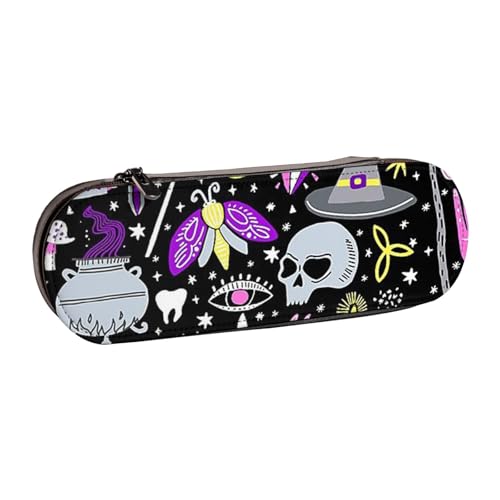 GSGCSBYMLG Magische Hexe, Hexerei, Bohemian-Zeichnung, bedrucktes Leder-Federmäppchen, Schreibwaren-Tasche von GSGCSBYMLG