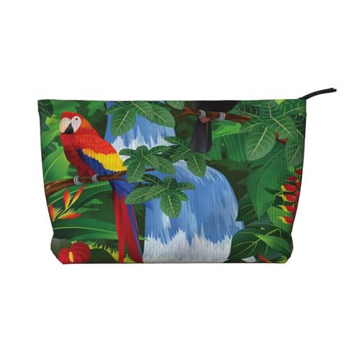 GSGCSBYMLG Make-up-Tasche aus Kord, Motiv: Ara und Tukan, bedruckt, Motiv: Amerikanische Regenwälder, Reise-Kulturbeutel, Reise-Organizer, Schwarz , Einheitsgröße GSGCSBYMLG Make-up-Tasche aus Kord, Motiv: Ara und Tukan, bedruckt, Motiv: Amerikanische Regenwälder, Reise-Kulturbeutel, Reise-Organizer, Schwarz , Einheitsgröße von GSGCSBYMLG
