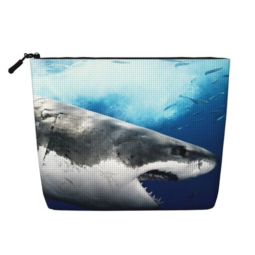 GSGCSBYMLG Make-up-Tasche aus künstlichem Hanf, 3D-Haifisch-Druck, Reise-Kulturbeutel, Organizer-Tasche, Schwarz , Einheitsgröße GSGCSBYMLG Make-up-Tasche aus künstlichem Hanf, 3D-Haifisch-Druck, Reise-Kulturbeutel, Organizer-Tasche, Schwarz , Einheitsgröße von GSGCSBYMLG