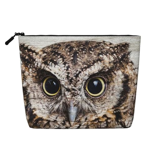 GSGCSBYMLG Make-up-Tasche aus künstlichem Hanf, mit Eulen-Motiv, bedruckt, Reise-Kulturbeutel, Organizer-Tasche, Schwarz , Einheitsgröße von GSGCSBYMLG