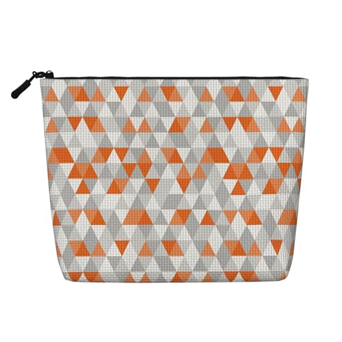 GSGCSBYMLG Make-up-Tasche aus künstlichem Hanf mit Dreiecken, bedruckt, Reise-Kulturbeutel, Organizer-Tasche, Schwarz , Einheitsgröße von GSGCSBYMLG