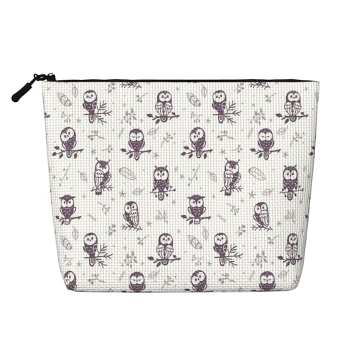 GSGCSBYMLG Make-up-Tasche aus künstlichem Hanf mit Eulen-Motiv, bedruckt, Reise-Kulturbeutel, Organizer-Tasche, Schwarz , Einheitsgröße von GSGCSBYMLG
