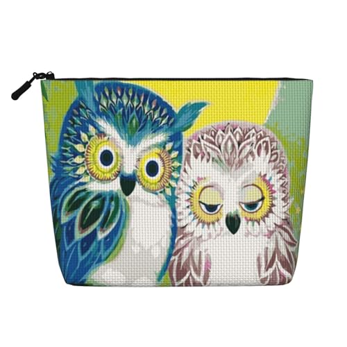 GSGCSBYMLG Make-up-Tasche mit Eulen-Motiv, bedruckt, künstlicher Hanf, Reise-Kulturbeutel, Organizer-Tasche, Schwarz , Einheitsgröße von GSGCSBYMLG
