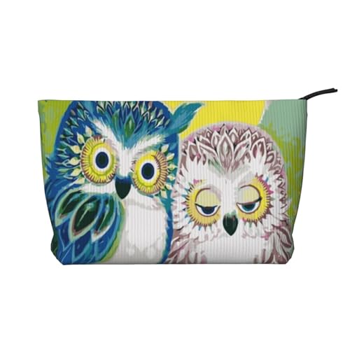 GSGCSBYMLG Make-up-Tasche mit Eulenmotiv, bedruckt, aus Kulturtasche, Reise-Organizer-Tasche, Schwarz , Einheitsgröße von GSGCSBYMLG