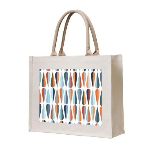 GSGCSBYMLG Mid Century Modern Retro mit Tropfenformen bedrucktes Segeltuch Tragetasche Einkaufstasche GSGCSBYMLG Mid Century Modern Retro mit Tropfenformen bedrucktes Segeltuch Tragetasche Einkaufstasche von GSGCSBYMLG