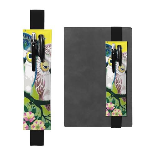 GSGCSBYMLG Pärchen Eule Sitzstange Baum bedruckt Leder Stifthalter Lesezeichen Federmäppchen, Schwarz , Einheitsgröße, Münztasche von GSGCSBYMLG