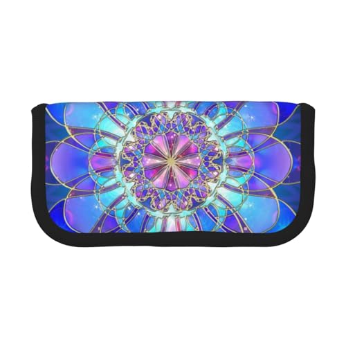 GSGCSBYMLG Rechteckiges Federmäppchen aus Segeltuch mit Mandala-Druck, tragbare Schreibwaren-Etui, Aufbewahrungstasche von GSGCSBYMLG