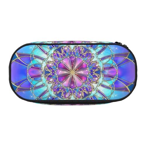 GSGCSBYMLG Rechteckiges Federmäppchen mit Mandala-Druck, tragbares Schreibwarenetui, Schwarz , Einheitsgröße, Münztasche von GSGCSBYMLG