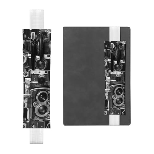 GSGCSBYMLG Retro Cool Camera Collection bedruckter Leder-Stifthalter Lesezeichen Federmäppchen, weiß, Einheitsgröße, Münztasche von GSGCSBYMLG