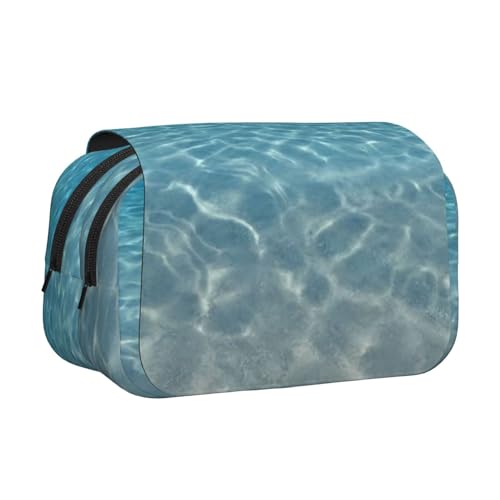 GSGCSBYMLG Ruhiges wasserbedrucktes Doppel-Klapp-Federmäppchen, tragbares Schreibwarenetui, Schwarz , Einheitsgröße, Münztasche von GSGCSBYMLG
