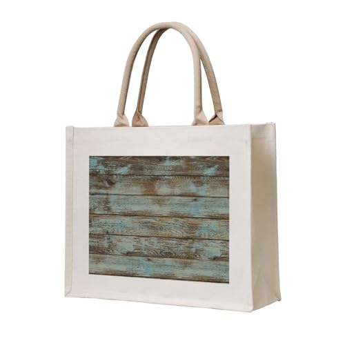 GSGCSBYMLG Rustikale Einkaufstasche aus Segeltuch mit Holzdruck GSGCSBYMLG Rustikale Einkaufstasche aus Segeltuch mit Holzdruck von GSGCSBYMLG