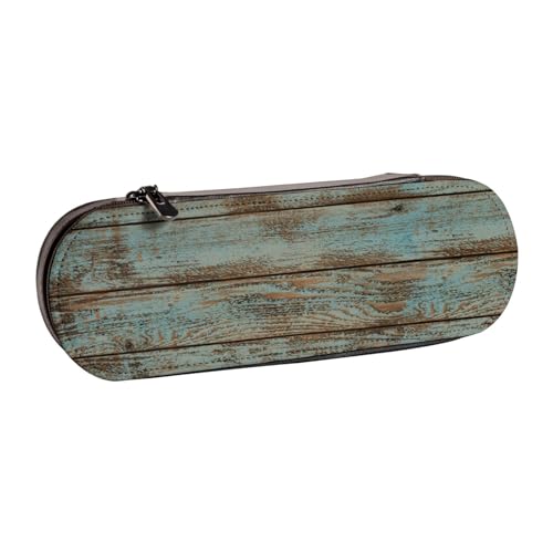 GSGCSBYMLG Rustikales Federmäppchen aus Leder mit Aufdruck "Old Barn Wood" von GSGCSBYMLG