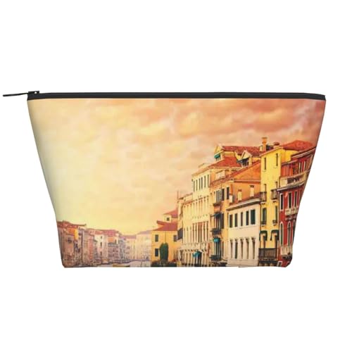 GSGCSBYMLG Schöne Venedig C View bedruckte tägliche Aufbewahrungstasche Reise-Organizer Tasche mit Reißverschluss tragbare Kulturtasche, Schwarz , Einheitsgröße von GSGCSBYMLG