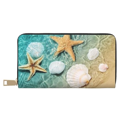 GSGCSBYMLG Sea Shell Seestern Printed Leather Wallet Large Travel Wallet Men Women Zip Clutch Card Holder, weiß, Einheitsgröße GSGCSBYMLG Sea Shell Seestern Printed Leather Wallet Large Travel Wallet Men Women Zip Clutch Card Holder, weiß, Einheitsgröße von GSGCSBYMLG