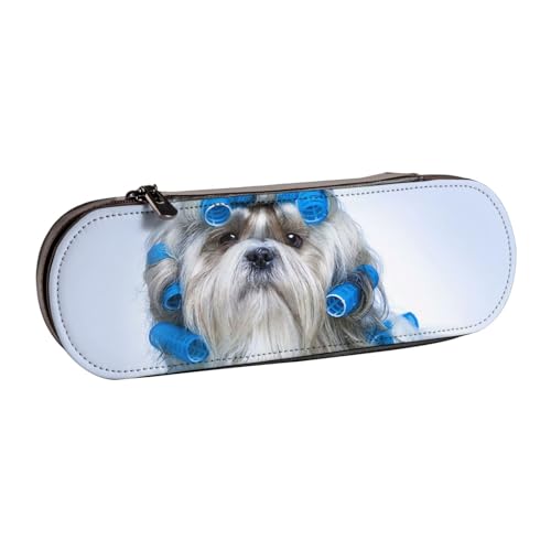 GSGCSBYMLG Shih Tzu Federmäppchen, bedruckt, Leder, Schreibwaren-Tasche von GSGCSBYMLG