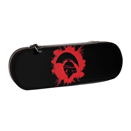 GSGCSBYMLG Spartan Warrior Helm, bedrucktes Leder-Federmäppchen, Schreibwaren-Tasche von GSGCSBYMLG