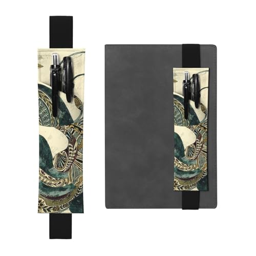 GSGCSBYMLG Stifteetui aus Leder mit Pfauenmotiv, Lesezeichen, Federmäppchen, Schwarz , Einheitsgröße, Münztasche von GSGCSBYMLG