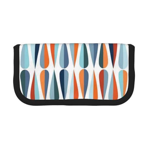 GSGCSBYMLG Stifteetui aus Leinen, modernes Retro-Design mit Tropfenformen, bedrucktes Federmäppchen, tragbare Schreibwaren-Etui, Aufbewahrungstasche von GSGCSBYMLG