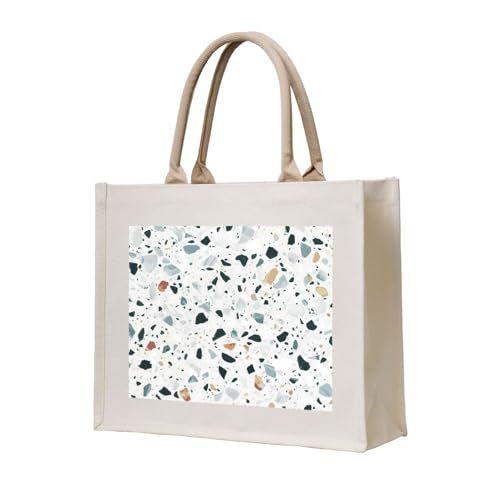 GSGCSBYMLG Terrazzo Einkaufstasche aus Segeltuch mit Marmor-Motiv, Pastellfarben GSGCSBYMLG Terrazzo Einkaufstasche aus Segeltuch mit Marmor-Motiv, Pastellfarben von GSGCSBYMLG