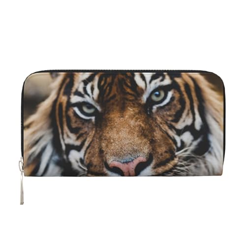 GSGCSBYMLG Tiger Printed Leather Hand Wallet Men Women Zip Clutch Card Holder, Schwarz , Einheitsgröße von GSGCSBYMLG