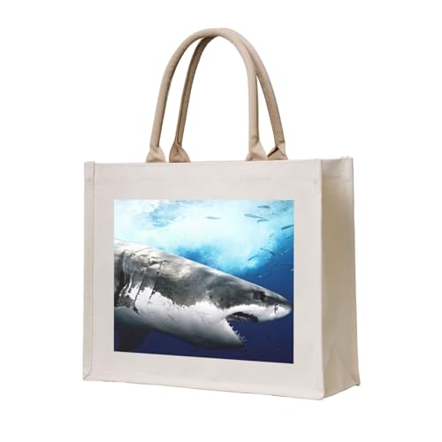 GSGCSBYMLG Tragetasche aus Segeltuch mit 3D-Haifisch-Motiv GSGCSBYMLG Tragetasche aus Segeltuch mit 3D-Haifisch-Motiv von GSGCSBYMLG