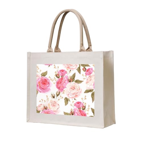 GSGCSBYMLG Tragetasche aus Segeltuch mit Rosenblüten-Motiv GSGCSBYMLG Tragetasche aus Segeltuch mit Rosenblüten-Motiv von GSGCSBYMLG