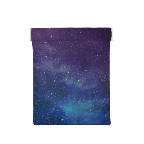 GSGCSBYMLG Universum mit Sternen Galaxie Interstellar Bedruckte tragbare Münztasche Leder Schleuder Münzbörse, weiß, Einheitsgröße, Klassisch von GSGCSBYMLG