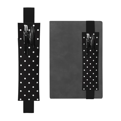 GSGCSBYMLG Weißes Punktmuster bedrucktes Leder-Federmäppchen, Lesezeichen, Federmäppchen, Schwarz , Einheitsgröße, Münztasche von GSGCSBYMLG