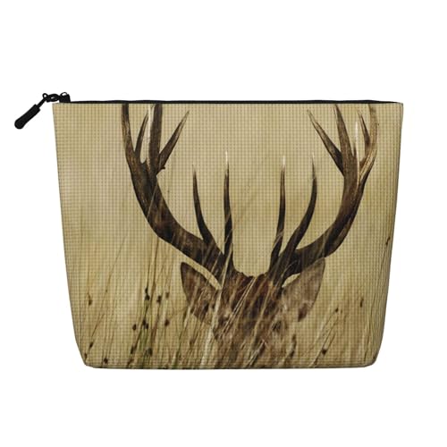 GSGCSBYMLG Whitetail Make-up-Tasche mit Hirschmotiv in der Wildnis, bedruckt, künstlicher Hanf, Reise-Kulturbeutel, Organizer-Tasche, Schwarz , Einheitsgröße GSGCSBYMLG Whitetail Make-up-Tasche mit Hirschmotiv in der Wildnis, bedruckt, künstlicher Hanf, Reise-Kulturbeutel, Organizer-Tasche, Schwarz , Einheitsgröße von GSGCSBYMLG