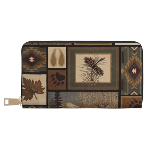 GSGCSBYMLG Wild Animals Retro Farmhouse Printed Leather Wallet Large Travel Wallet Men Women Zip Clutch Card Holder, weiß, Einheitsgröße von GSGCSBYMLG