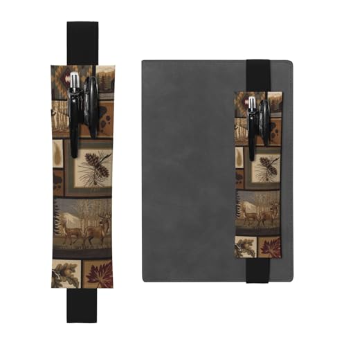 GSGCSBYMLG Wild Animals Retro Farmhouse bedrucktes Leder-Stifthalter Lesezeichen Federmäppchen, Schwarz , Einheitsgröße, Münztasche von GSGCSBYMLG