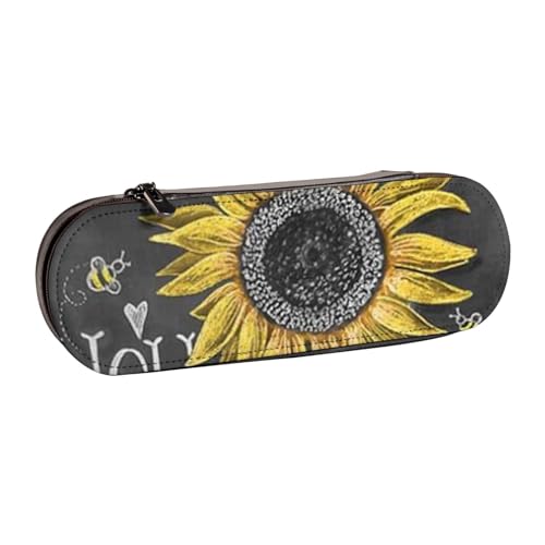 GSGCSBYMLG You are My Sunshine Federmäppchen aus Leder mit Sonnenblumen-Motiv von GSGCSBYMLG