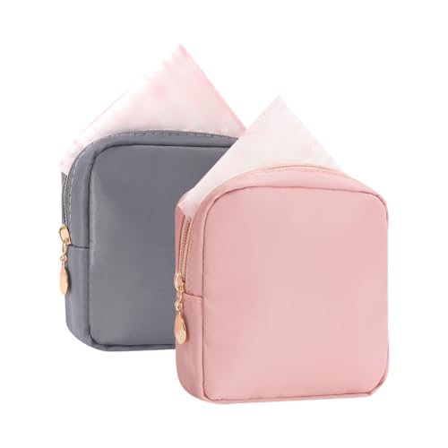 GSHLLO 2 Stück Damenbinden Aufbewahrungsbeutel Menstruationstasse Tasche Tragbare erste Periode Tasche Damenbinden Halter Reise Feminine Produkte Geldbörse Kleine Make-up-Taschen mit Reißverschluss von GSHLLO