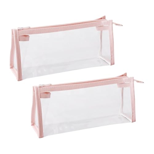 GSHLLO PVC-Make-up-Pinseltasche, tragbare Kunststoff-Kulturbeutel, transparente Make-up-Pinseltasche, transparente Kosmetiktasche mit Reißverschluss, für Reisen, wasserabweisend, Organizer-Tasche für von GSHLLO