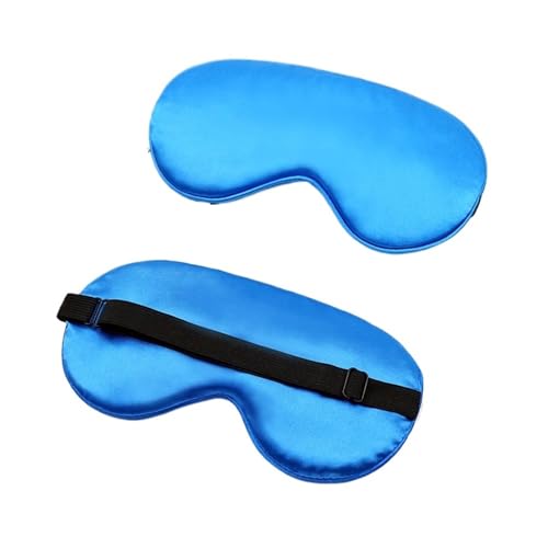 GSHUPIOU Masque de sommeil, masque d'oeil zéro pression, Seide Augenmaske Seide Schlaf Augenmaske gepolstert Schatten Augenabdeckung Patch Schlafen(Blu) von GSHUPIOU