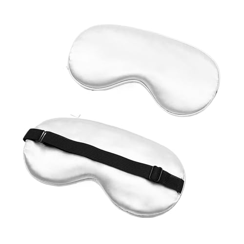 Masque de Sommeil, Masque d'oeil zéro Pression, Seide Augenmaske Seide Schlaf Augenmaske gepolstert Schatten Augenabdeckung Patch Schlafen(White) von GSHUPIOU