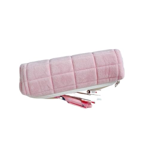 GSJNHY Bleistiftbox Plüsch-Federmäppchen, Cartoon-Bleistiftbeutel, Geschenk, große Kapazität, Bleistiftbox, Bleistiftbeutel, Schulbedarf, Schreibwaren (Color : Pink-small) von GSJNHY