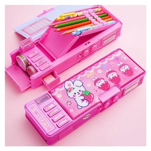 GSJNHY Multifunktionale Bleistiftbox 3D-Bleistiftbox Quicksand Translucent Pen Case Code mit Passwortsperre Schreibwarenbox Zylindrische Multifunktions-Stiftbox for Kinder (Color : D6) von GSJNHY