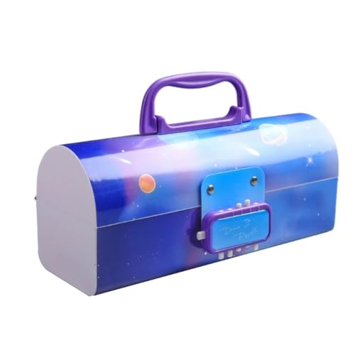 GSJNHY Multifunktionale Bleistiftbox Bleistift-Karikatur-Bleistiftbox mit großem Fassungsvermögen und Passwortsperre. Kunststoff-Briefpapier-Organizer, Schulbedarf for Kinder (Color : Dark Matter) von GSJNHY