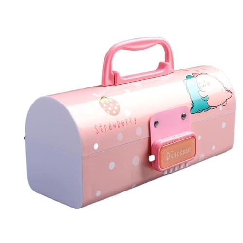 GSJNHY Multifunktionale Bleistiftbox Creative Password Pencil Case Große Kapazität Student Pen Case Multifunktions-Briefpapier Rosa Schulbedarf (Color : E) von GSJNHY