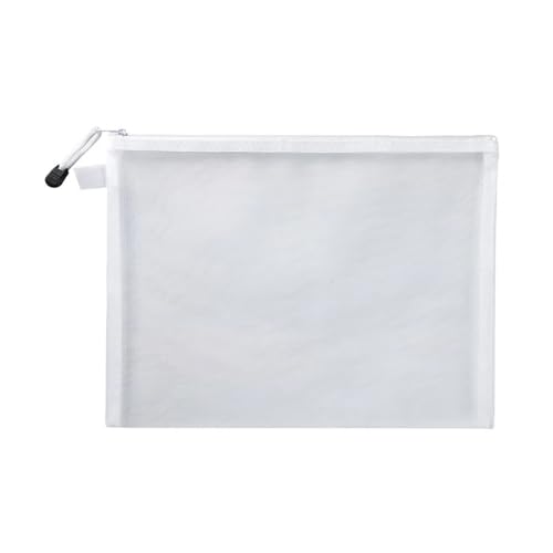 Mesh Zipper Taschen Reißverschluss-Nylon-Netz-Reißverschlusstasche, Netz-Kosmetiktaschen, Make-up-Taschen, Federmäppchen, Reisetaschen for kosmetische Schul- und Bürobedarf ( Color : White , Size : A5 von GSJNHY