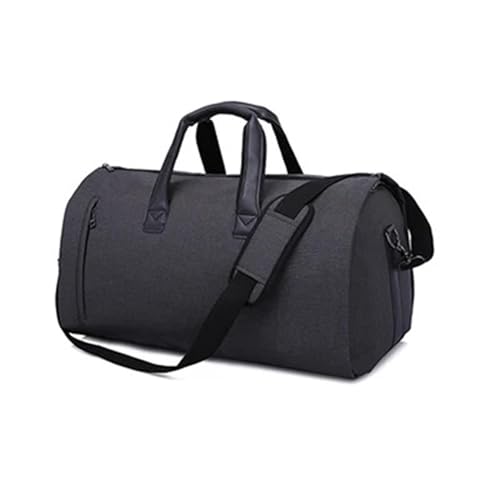 Reise Seesack 2-in-1-Kleiderreisetasche mit Schuhfach, Reisetasche, Handgepäcktasche mit Gepäck-Schultergurt für Herren, Dame, Camping, Wandern (Color : Black) von GSJNHY